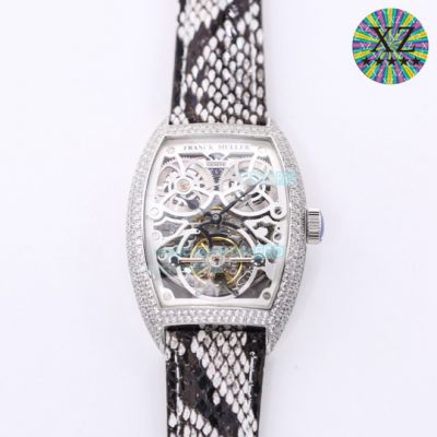 Copy Franck Muller Casablanc Skeleton Dial Diamond Case Tourbillon Watch